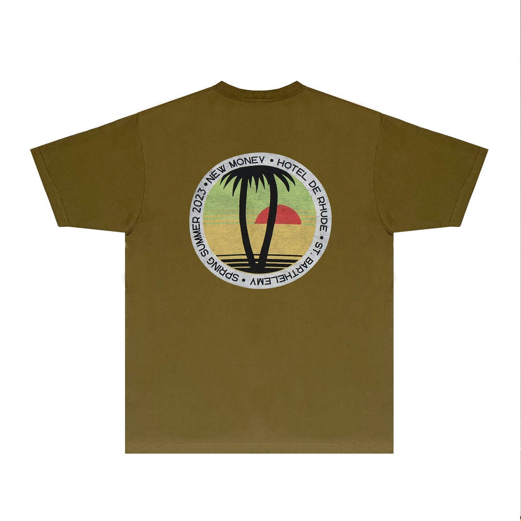 Rhude T-shirts Printed Trendy Pure Cotton