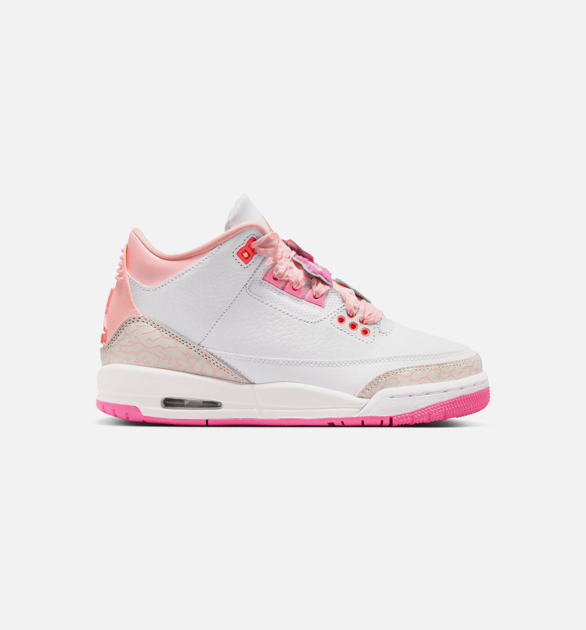 Air Jordan 3 Retro Grade School Lifestyle Shoe - Pearl Pink/Blossom Pink/Pink Glow/Super Orange