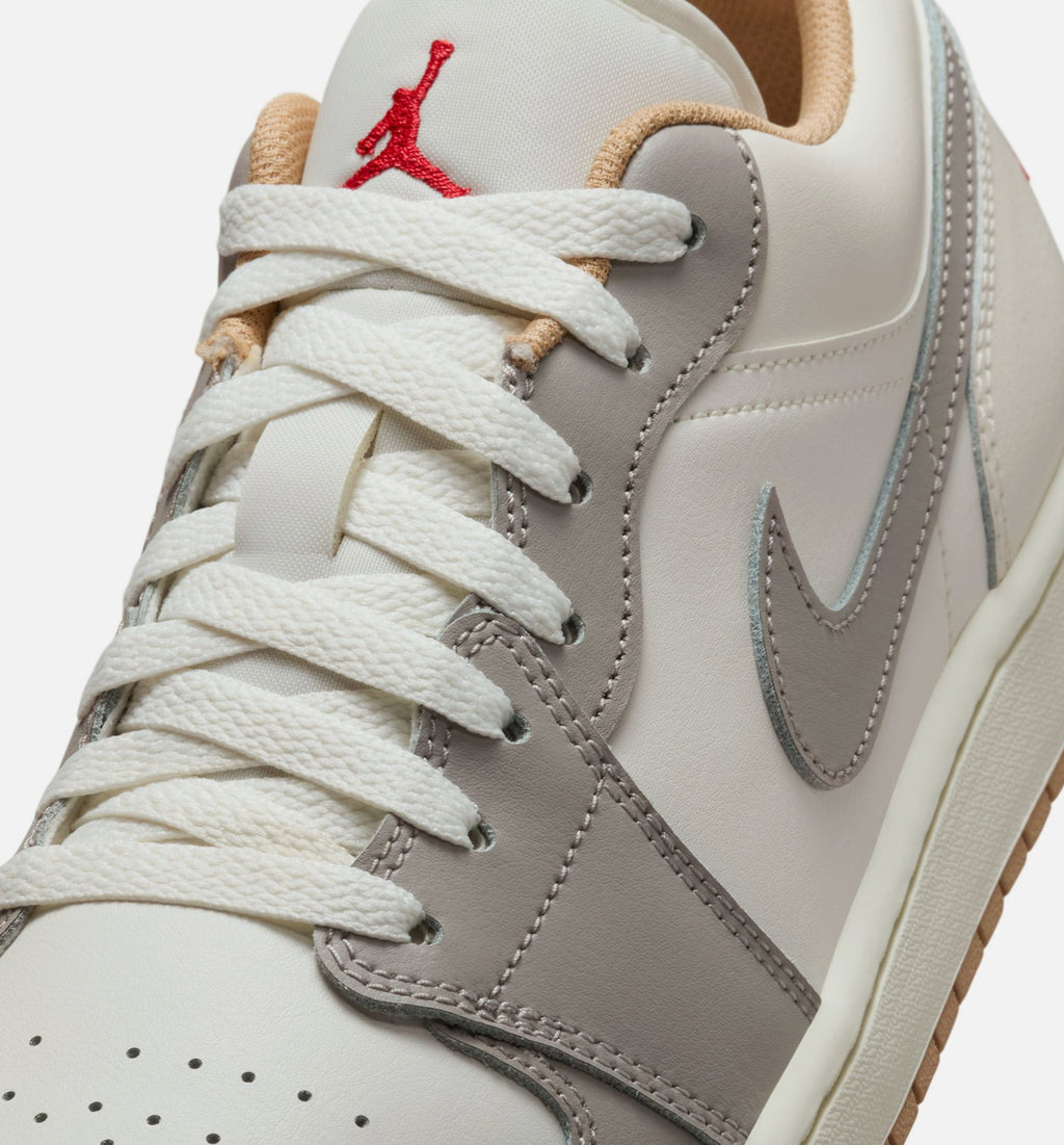 Air Jordan 1 Low Men's Shoes - Sail / Fire Red / College Grey / Hemp