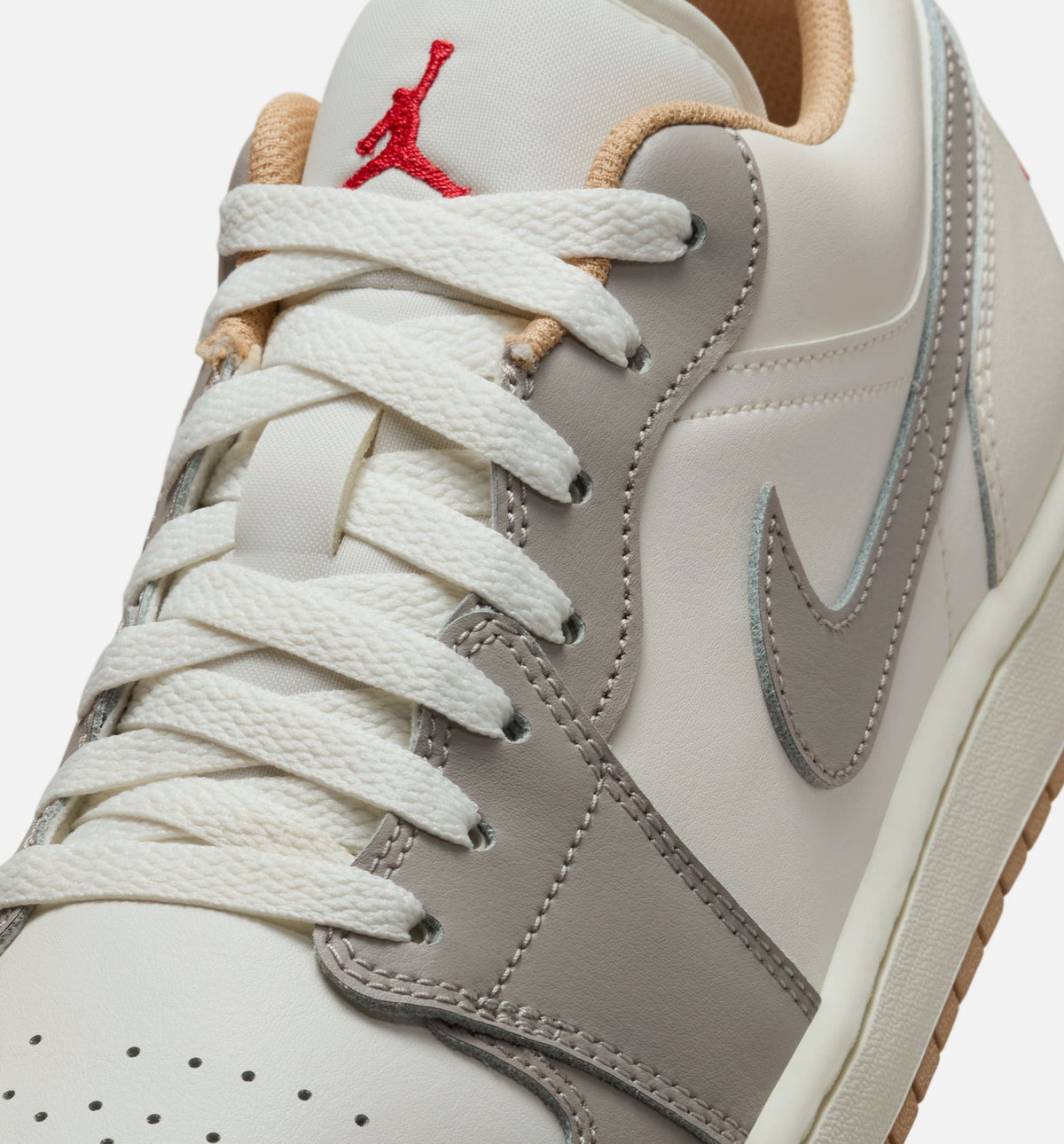 Air Jordan 1 Low Men's Shoes - Sail / Fire Red / College Grey / Hemp