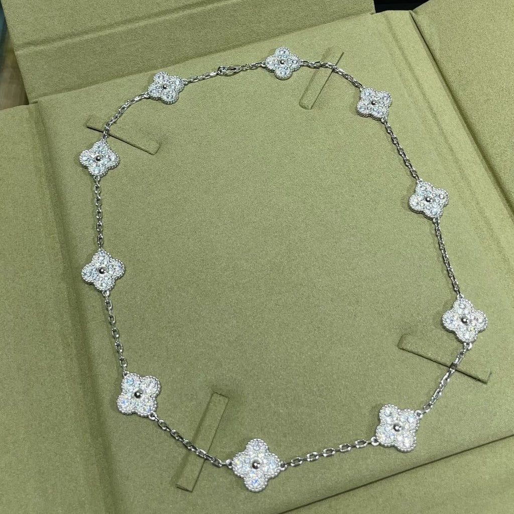 Van Cleef & Arpels CLOVER NECKLACE 10 MOTIFS DIAMOND PAVED