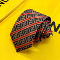 Fendi Style Men's FF Diagonal Jacquard Silk Tie