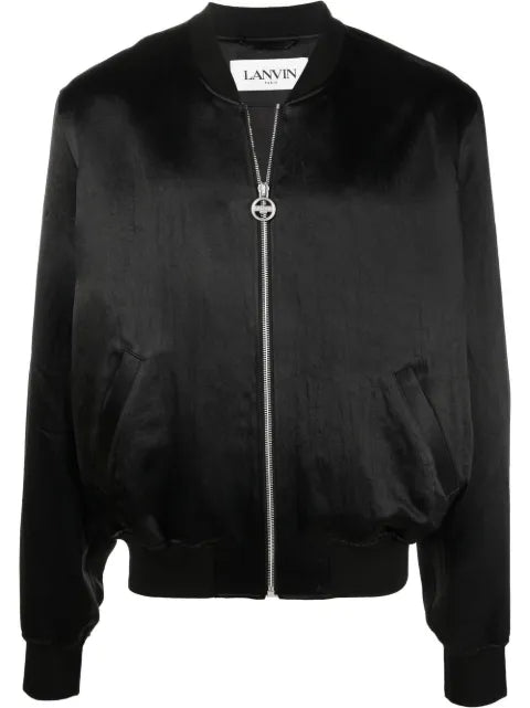 Lanvin rhinestone-embellished logo bomber jacket