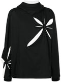 KUSIKOHC origami-pattern cotton hoodie