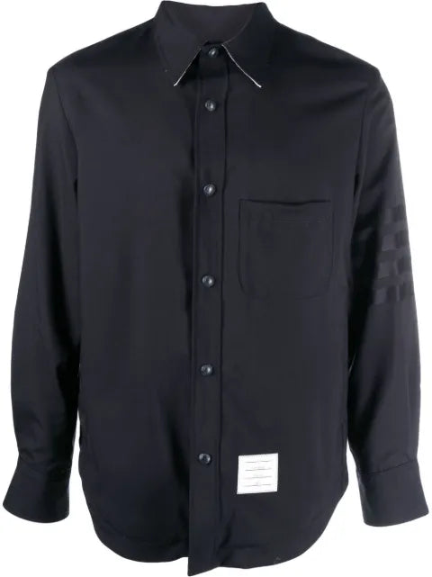 Thom Browne plain weave 4-Bar shirt jacket
