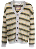 Marni striped mohair-blend cardigan