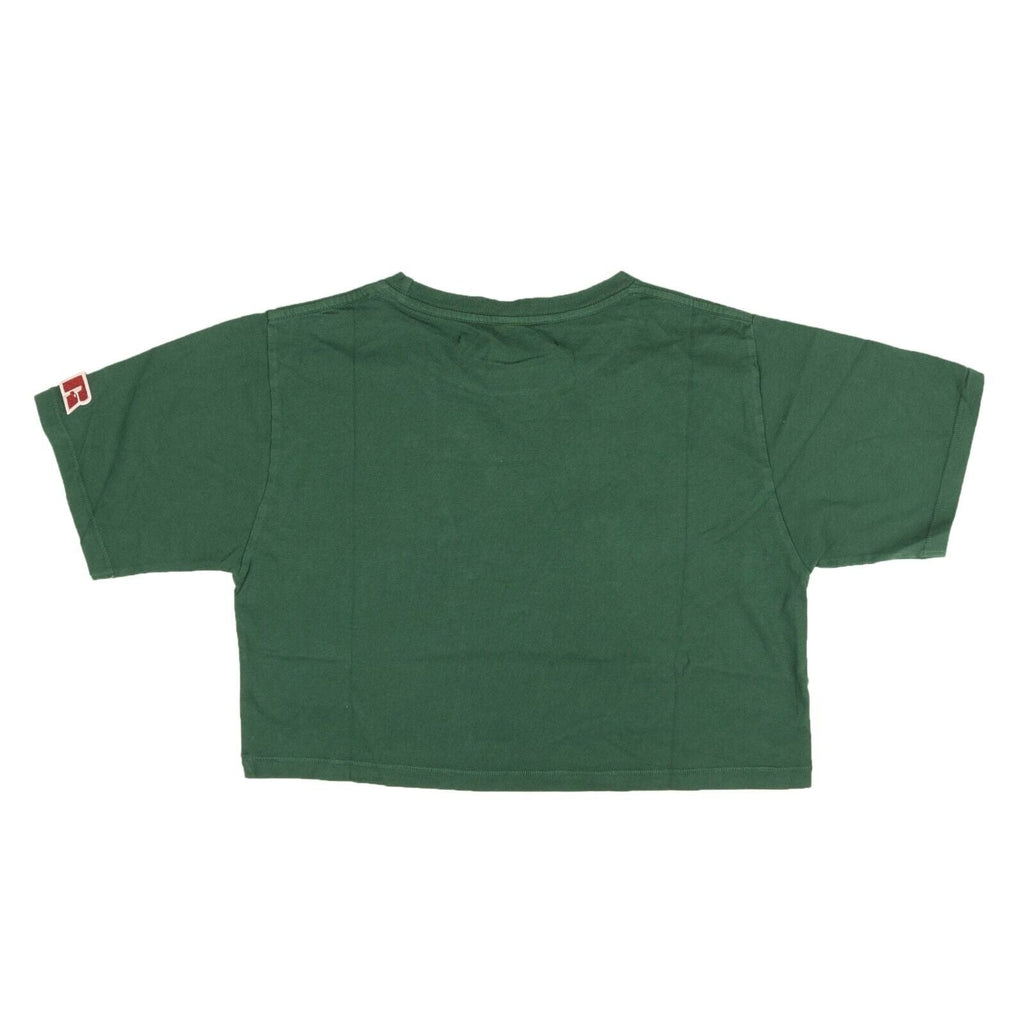 Visitor On Earth Cropped Logo T-Shirt - Green