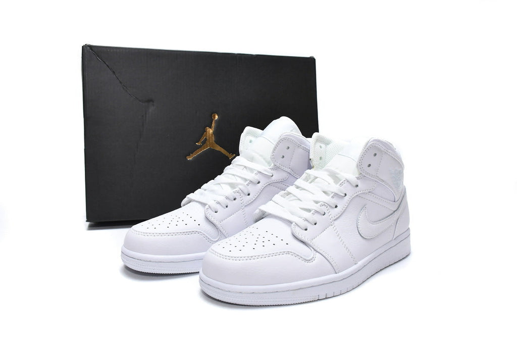 Air Jordan 1 Mid Triple White 2019 Reps Sneaker 554724-129