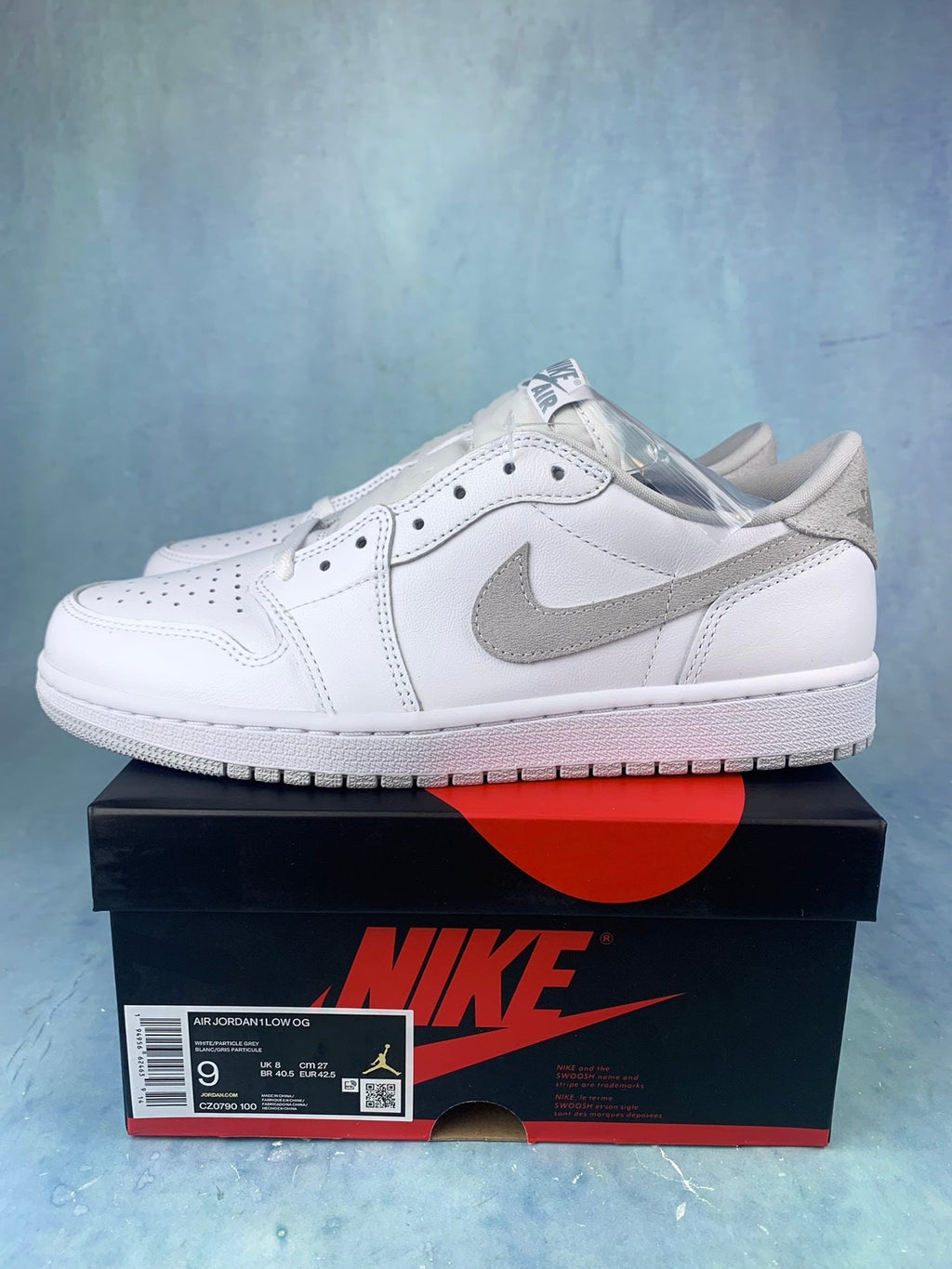 Air Jordan 1 Low White/Grey Unisex Sneakers CZ0790-100