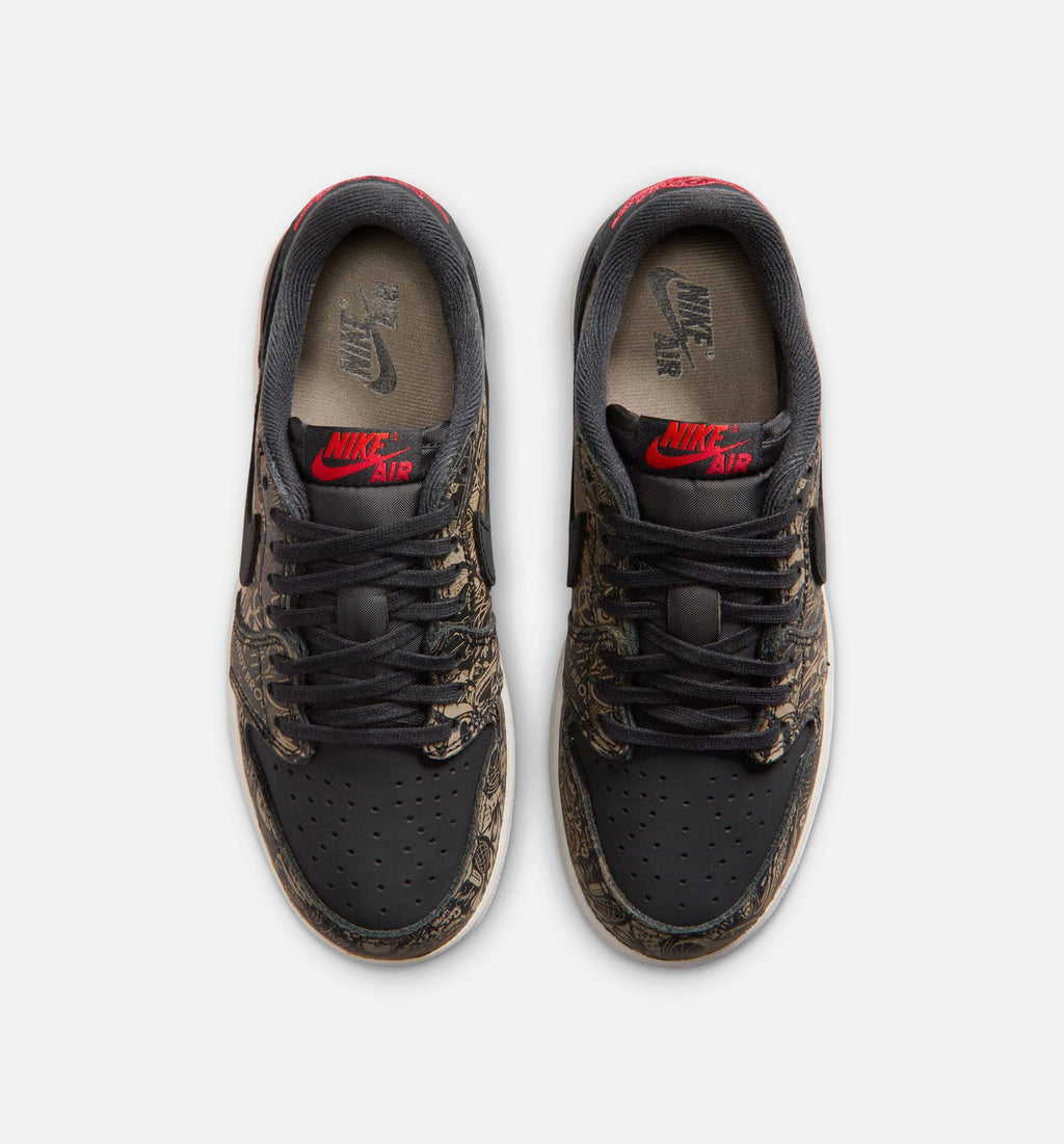 Air Jordan 1 Retro Low OG Laser Grade School Shoes - Black / Varsity Red
