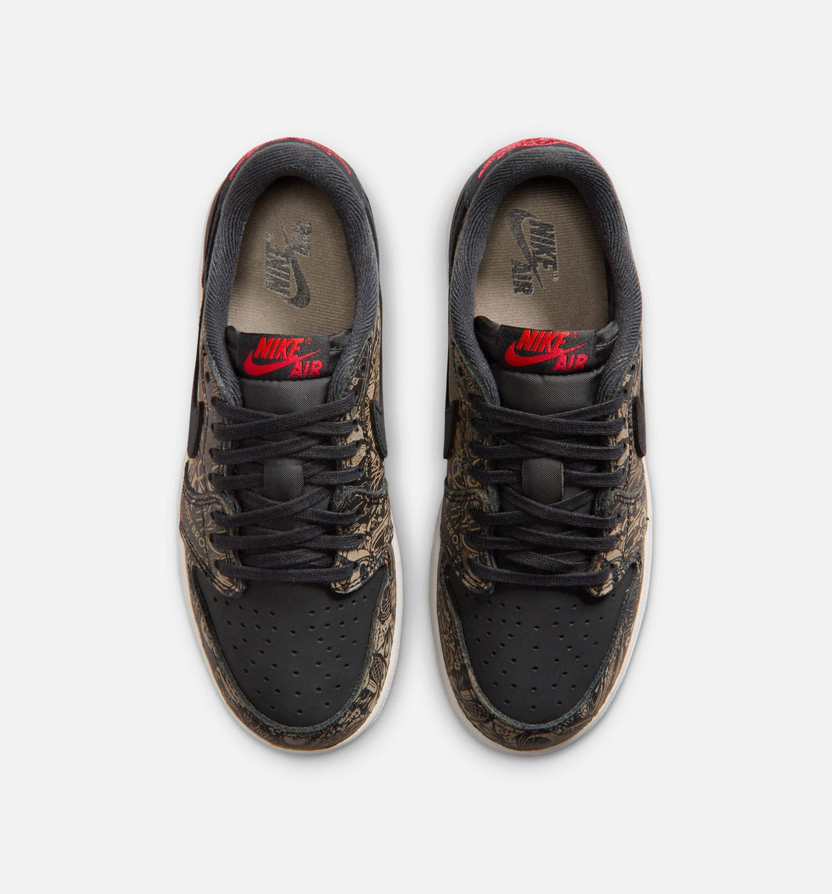 Air Jordan 1 Retro Low OG Laser Grade School Shoes - Black / Varsity Red