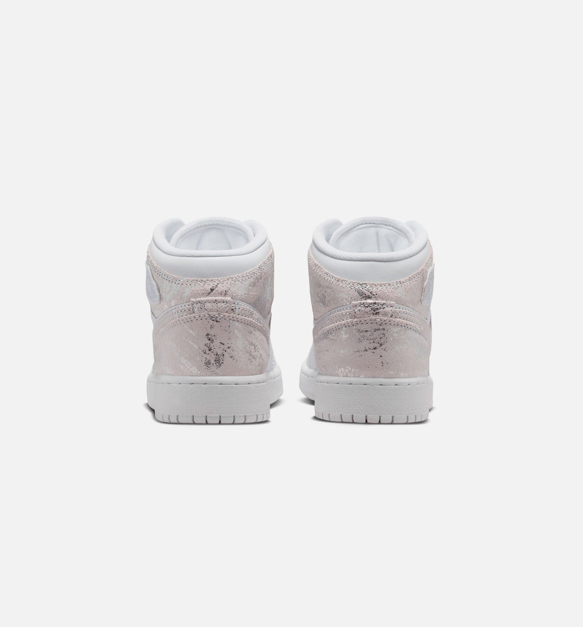 Air Jordan 1 Mid SE Grade School Shoes - White / Field Silver