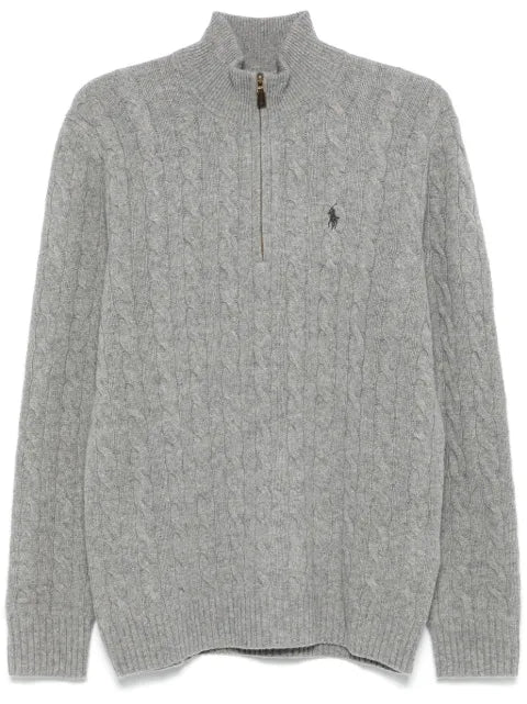 Polo Ralph Lauren cable-knit cotton quarter-zip jumper
