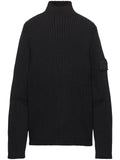 Prada logo-patch ribbed knit wool sweater