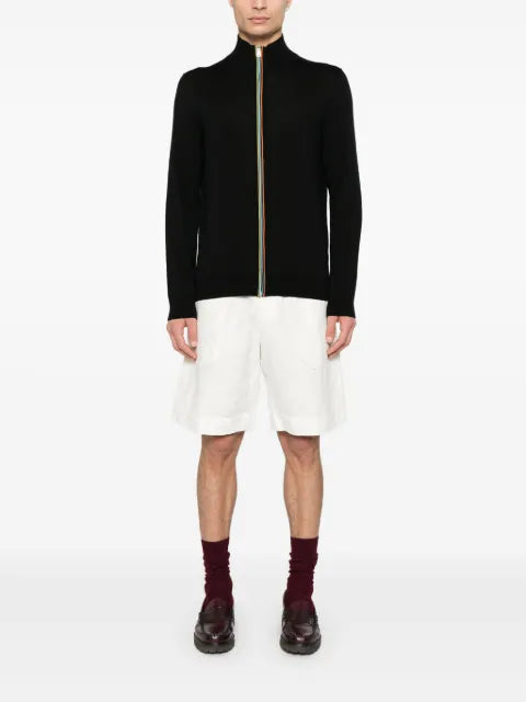 Paul Smith washable merino wool 'Signature Stripe' zip cardigan