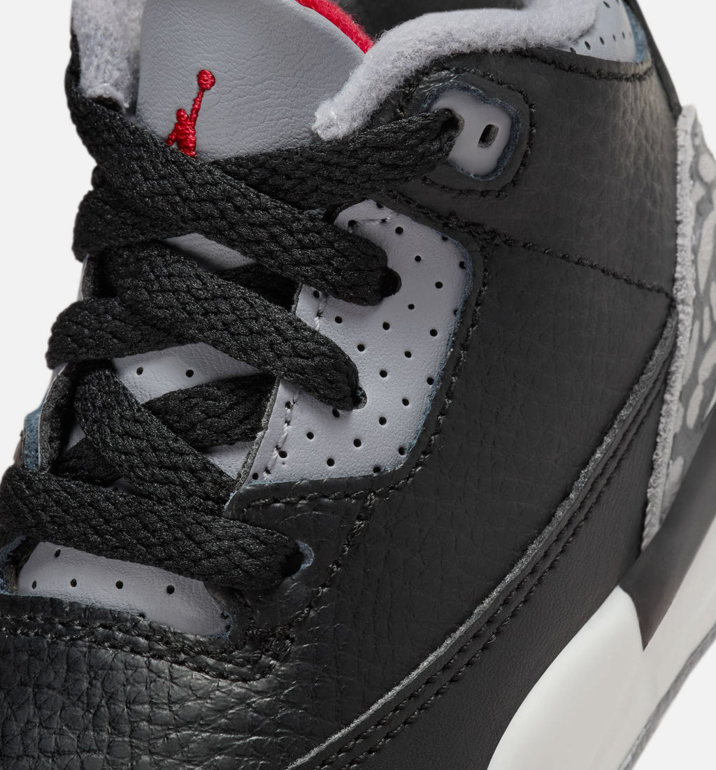 Air Jordan 3 Retro Black Cement Infant & Toddler Sneakers - Black / Fire Red / Cement Grey / Summit White