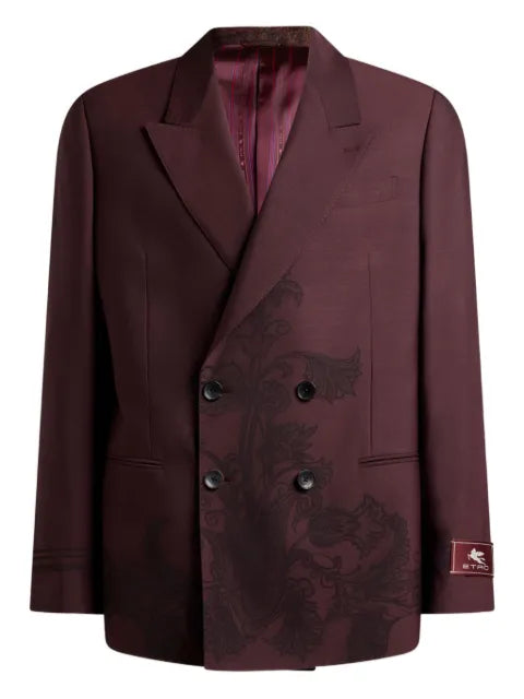 ETRO double-breasted jacket with placed motif