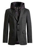 ETRO herringbone detachable-hood blazer