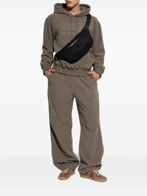 MM6 Maison Margiela numbers-embroidered fleece hoodie