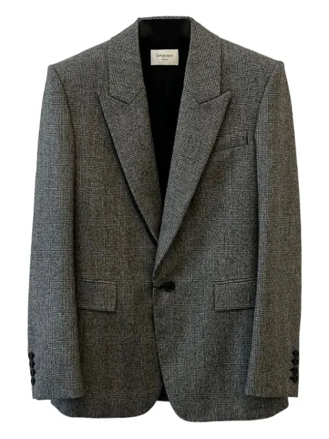 Saint Laurent checked single-breasted blazer