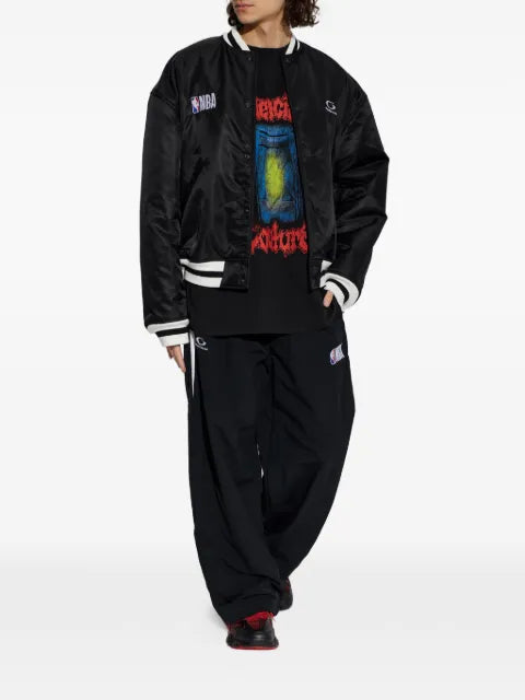 Balenciaga x NBA logo-patch bomber jacket