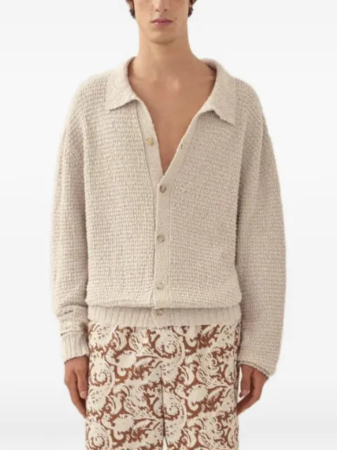 COMMAS drop-shoulder waffle-knit cardigan