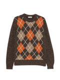 Kangra argyle-pattern flecked-knit sweater