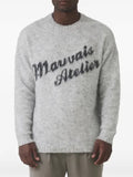 MAUVAIS logo-print brushed-knit sweater