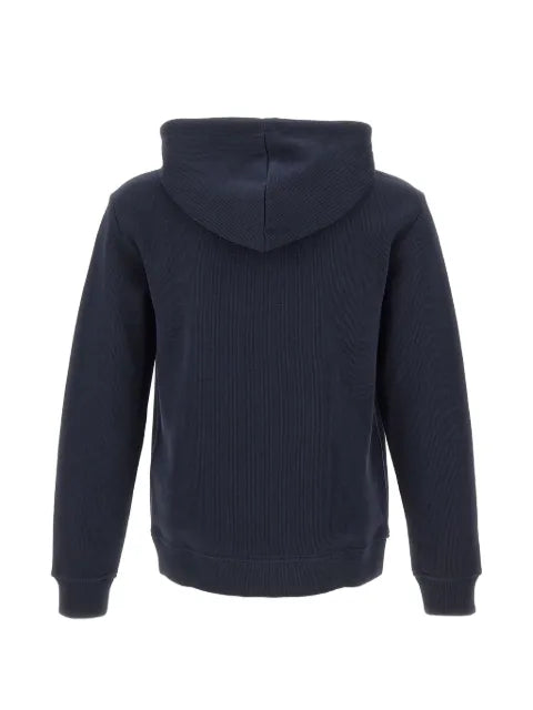 Ea7 Emporio Armani logo-patch ribbed hoodie