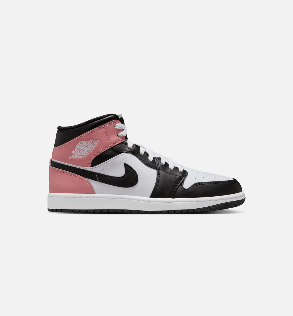 Air Jordan 1 Mid Men's Shoes - White / Rust Pink / Black