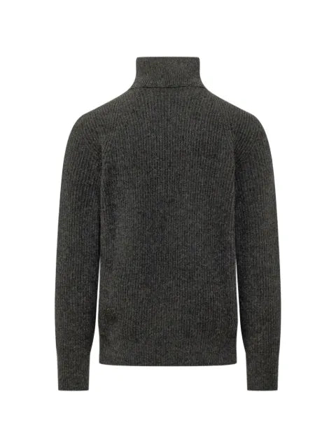 AMARANTO  ribbed-knit half-zip sweater