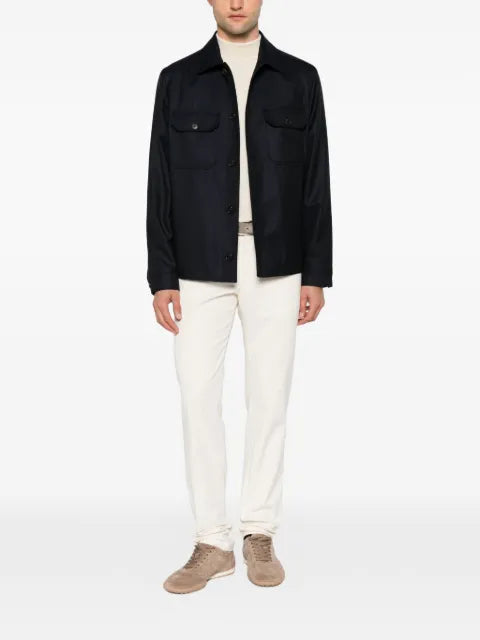 Corneliani button-fastening wool jacket