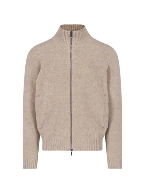 Drumohr zip-up ribbed-trim cardigan