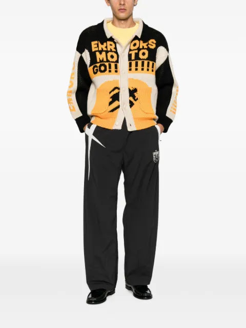 House of errors logo-intarsia knitted cardigan
