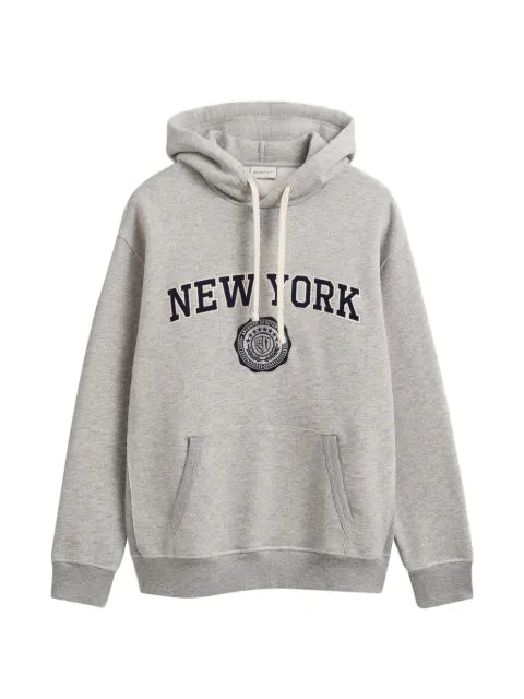 Gant logo-patch drawstring hoodie