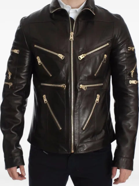 Dolce & Gabbana multi-zip leather jacket