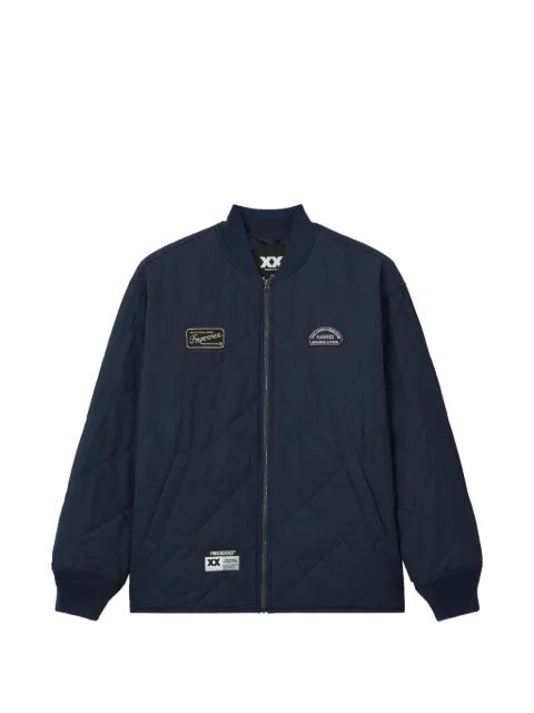 FINGERCROXX quilted logo-patch jacket