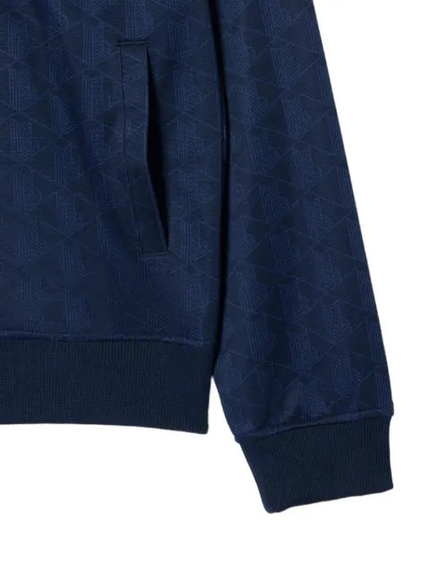 Lacoste monogram-print zip-up sweater