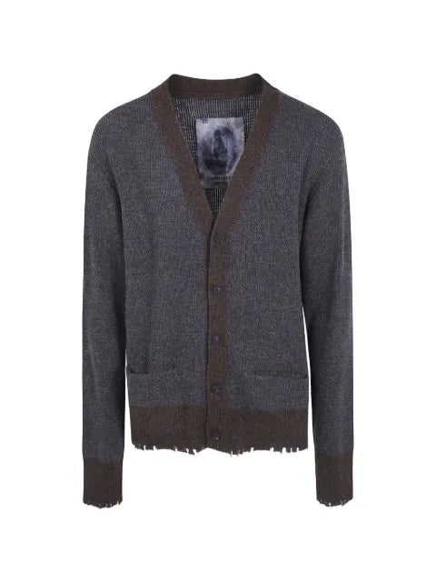 Ziggy Chen distressed-effect V-neck cardigan