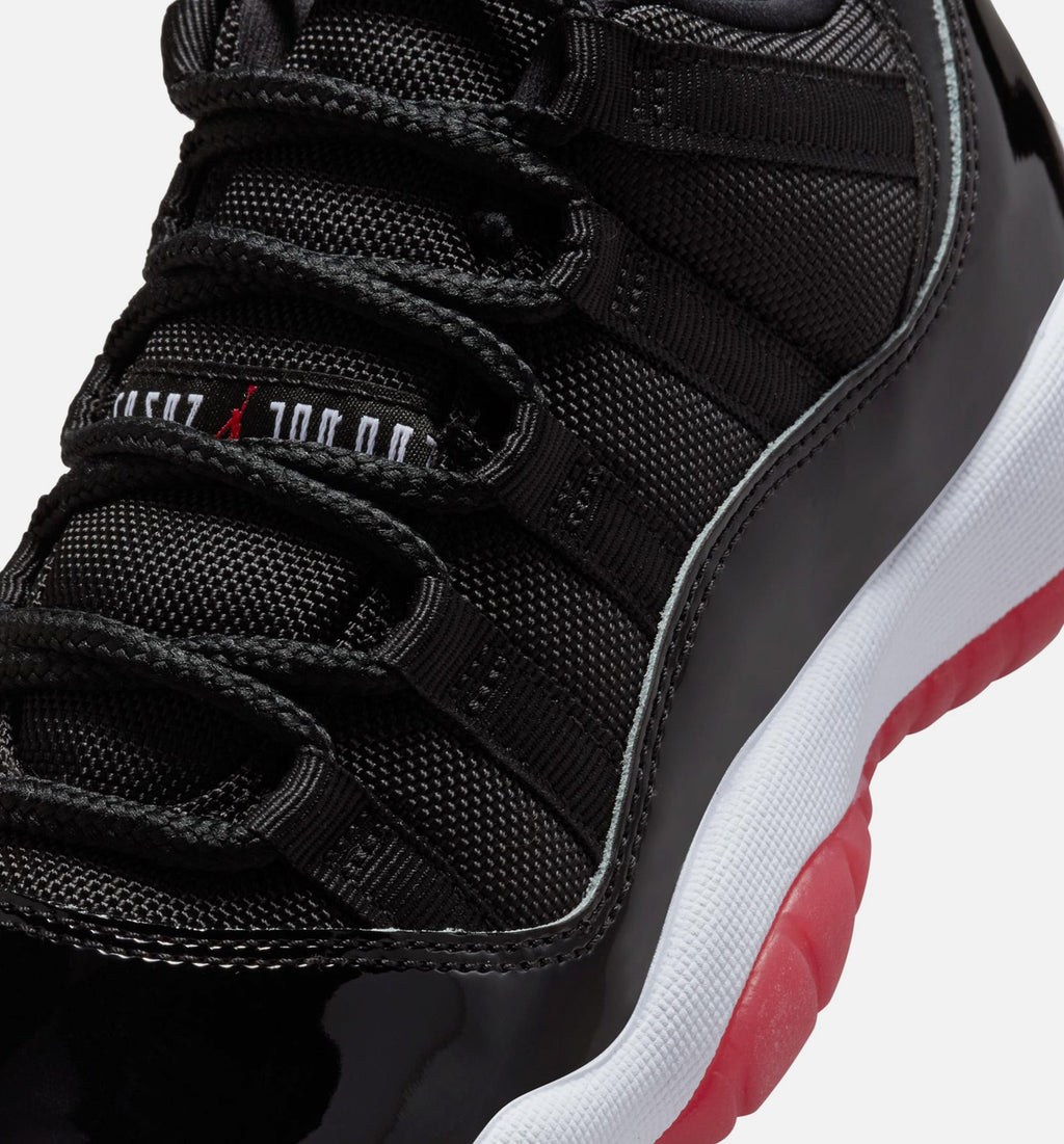 Air Jordan 11 Retro Bred Grade School Lifestyle Shoes - Black/Varsity Red/White