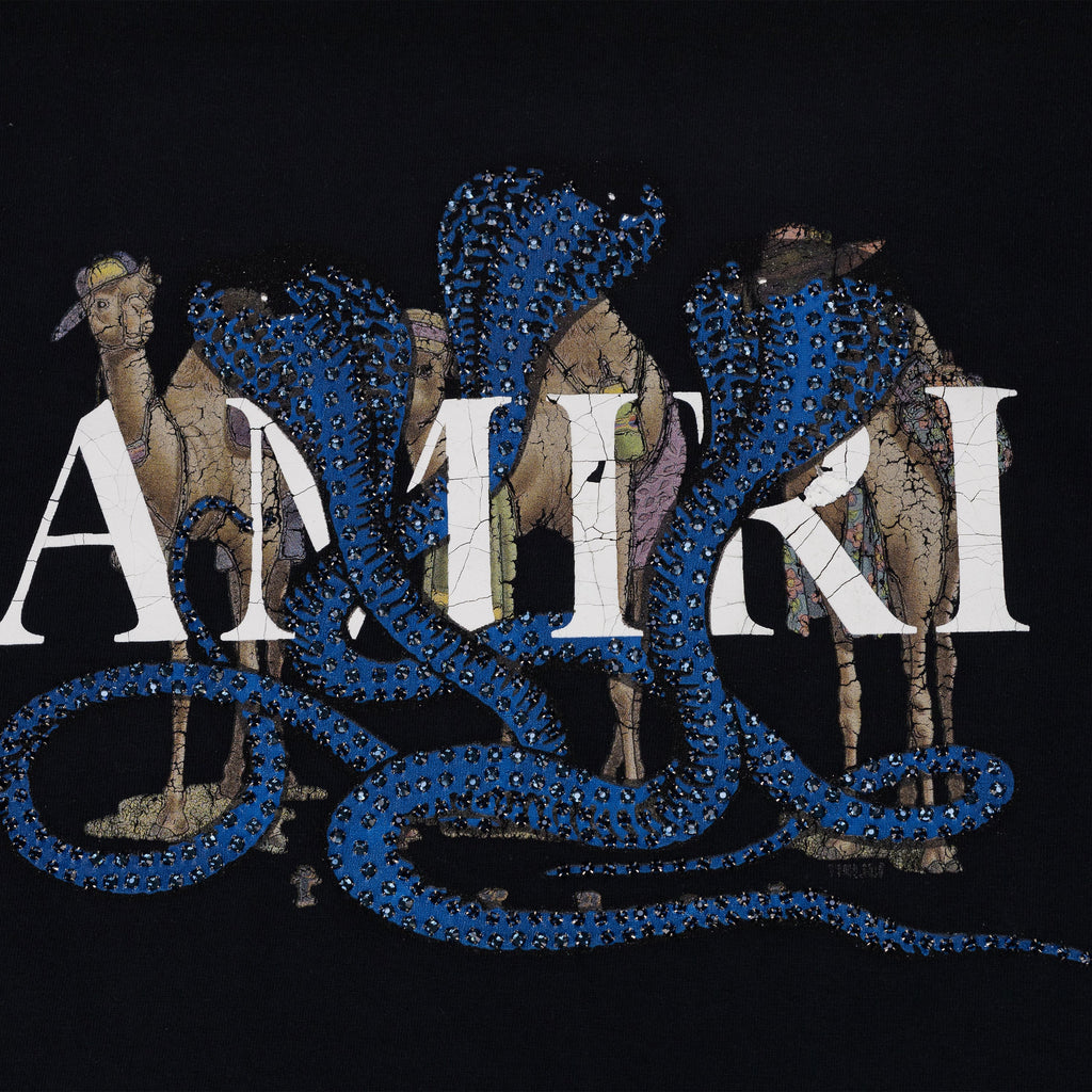 Blue Amiri Glitter Snake Vintage Tee