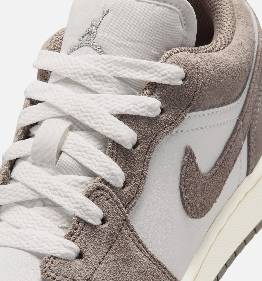 Air Jordan 1 Low Grade School Shoes - Olive Grey / Enigma Stone / Summit White