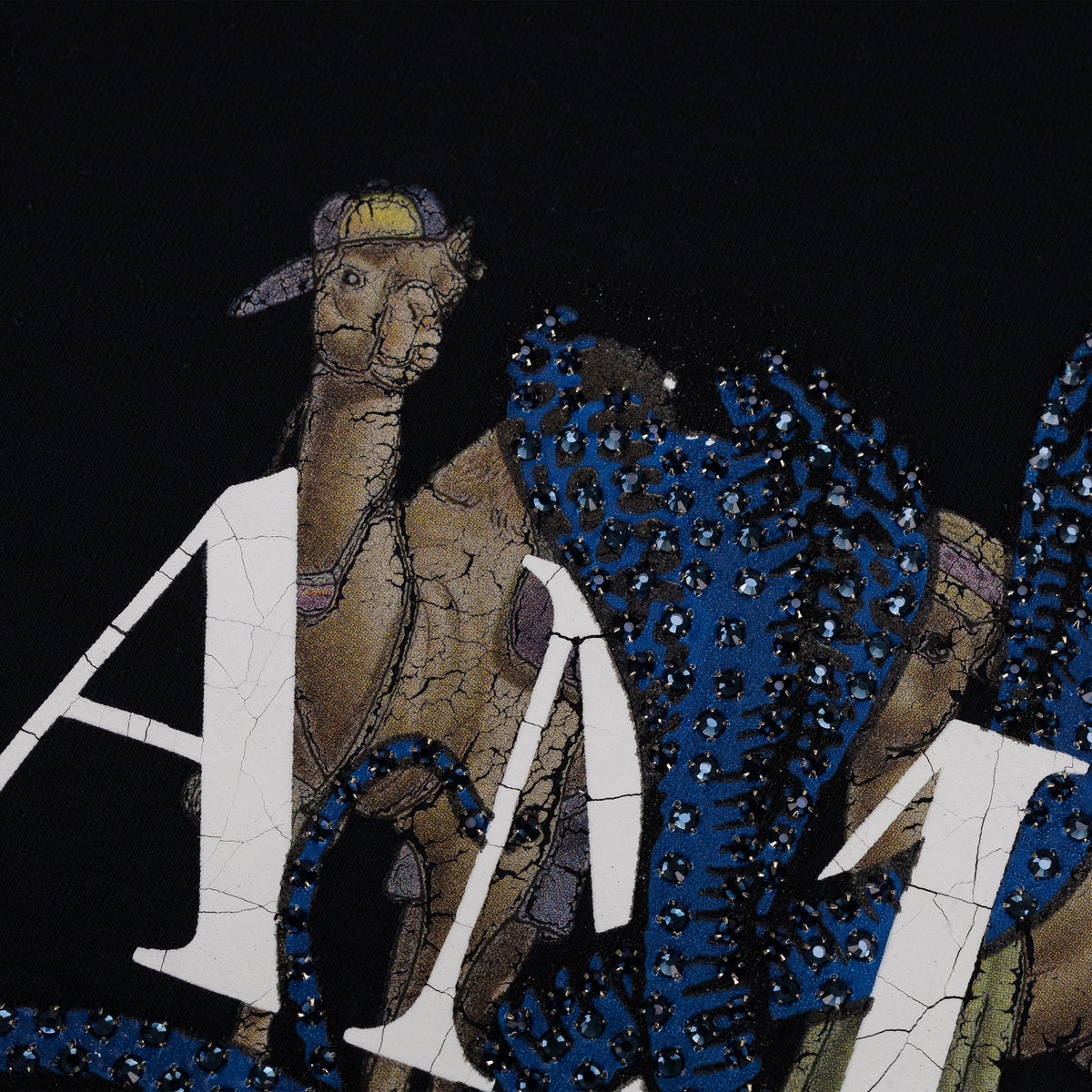 Blue Amiri Glitter Snake Vintage Tee