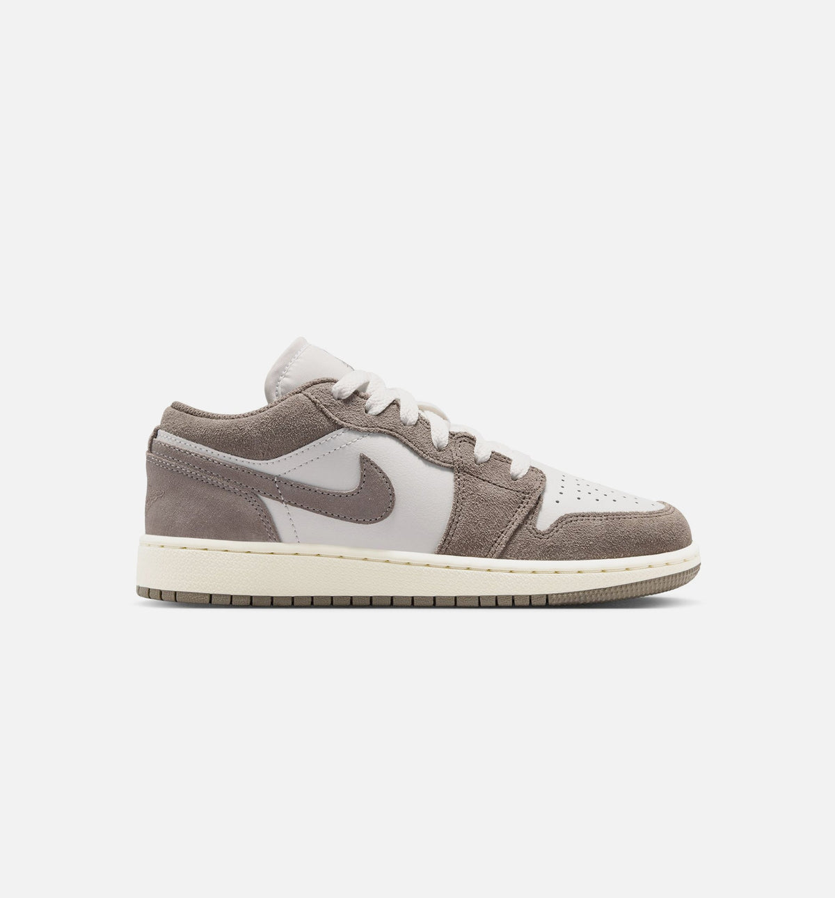 Air Jordan 1 Low Grade School Shoes - Olive Grey / Enigma Stone / Summit White