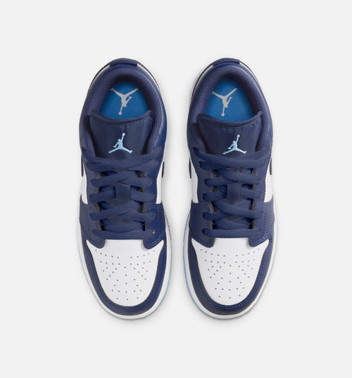 Air Jordan 1 Low Grade School Shoes – Midnight Navy / University Blue / White