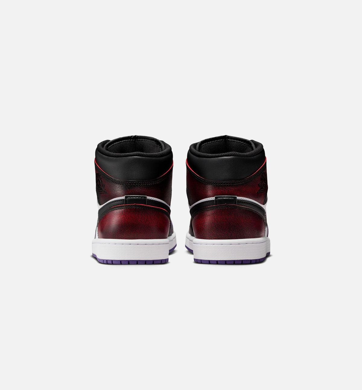Air Jordan 1 Mid SE Men's Shoes - True Red / White / Court Purple / Black