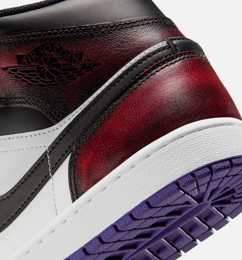 Air Jordan 1 Mid SE Men's Shoes - True Red / White / Court Purple / Black