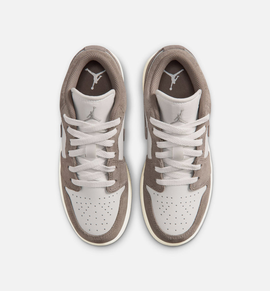 Air Jordan 1 Low Grade School Shoes - Olive Grey / Enigma Stone / Summit White