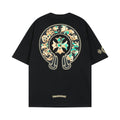Chrome Heart T Shirts Cross Color Printed Short Sleeve T-Shirt Loose