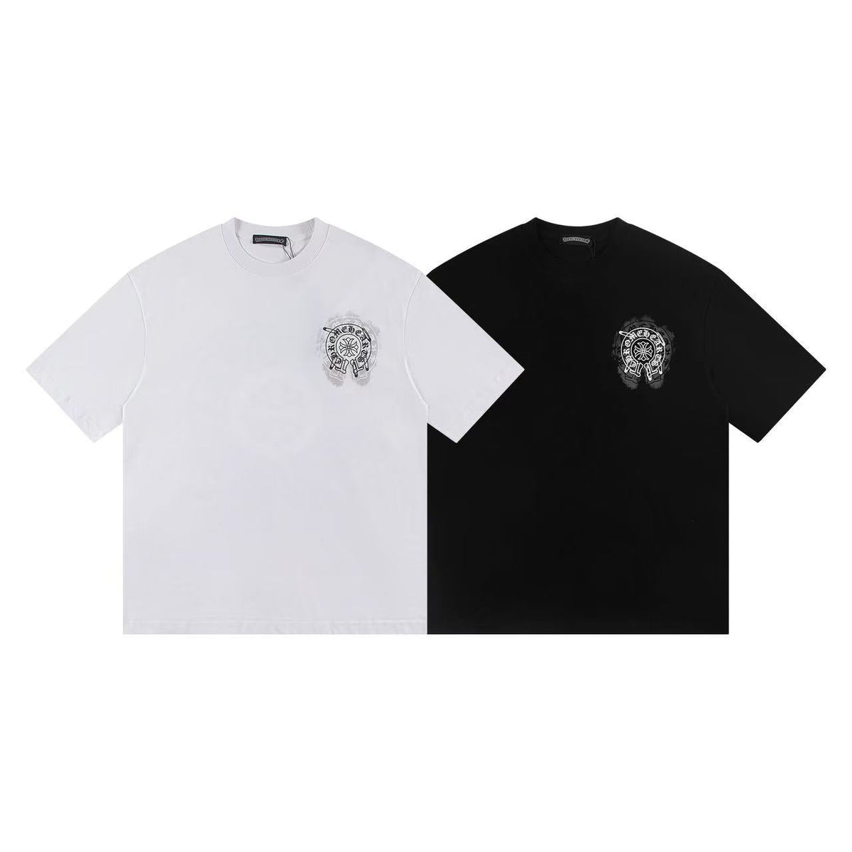 Chrome Hearts Color Sanskrit Cross Horseshoe Print Short Tee Unisex